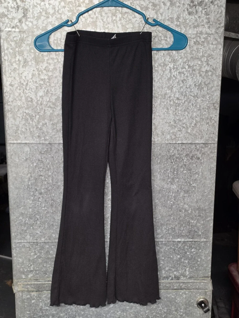 Old Navy Black Ribbed Knit Flare Leg Pants Girls Medium 8
